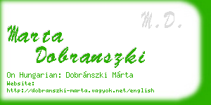 marta dobranszki business card