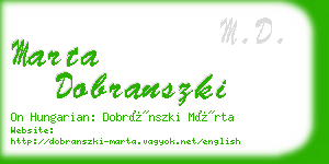 marta dobranszki business card